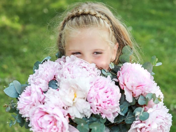 Bouquet di peonie in fiore