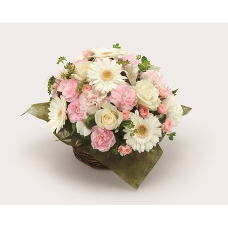 Mothers Day white and pink arrangement