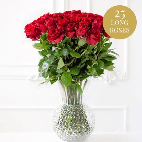 25 long stemmed roses