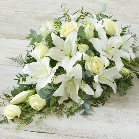 Large White Rose and Lily Spray.