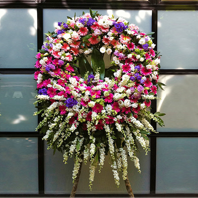 Corona fiori rosa