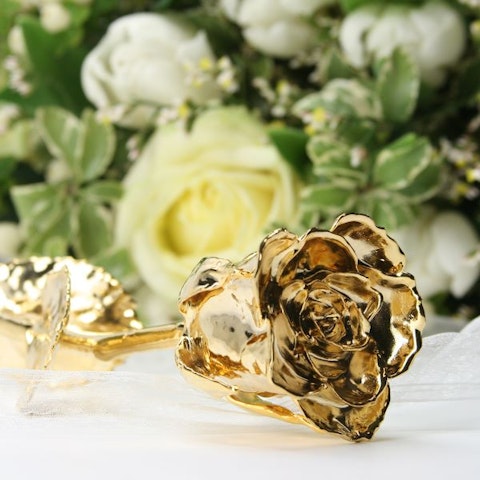 Rosa Eterna placcata con oro 24K, idea regalo San Valentino Rosa Eterna placcata con oro 24K, idea regalo San Valentino