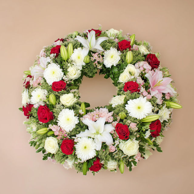 Corona Funebre Rossa e Bianca