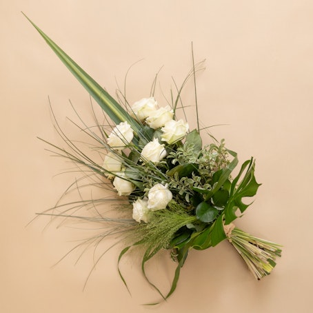 Palma con Rose Bianche