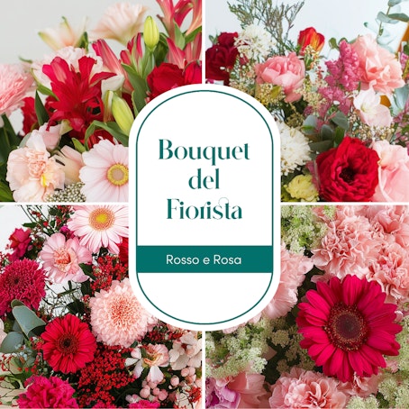 Bouquet del fiorista rosa e rosso