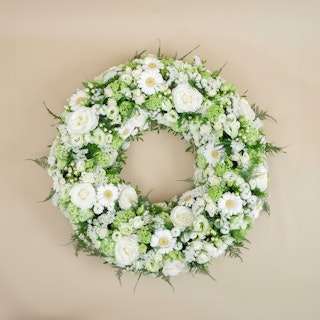 Corona Funebre Bianca e Verde