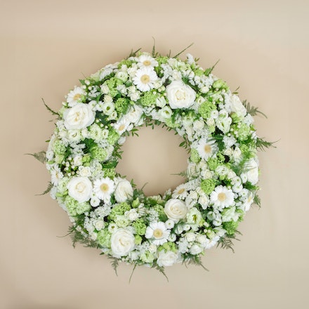 Corona Funebre Bianca e Verde